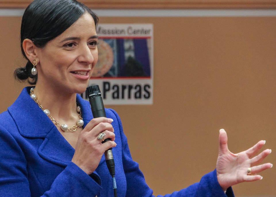 Overflow crowd meets and greets new President of Campus and Centers Virginia Parras