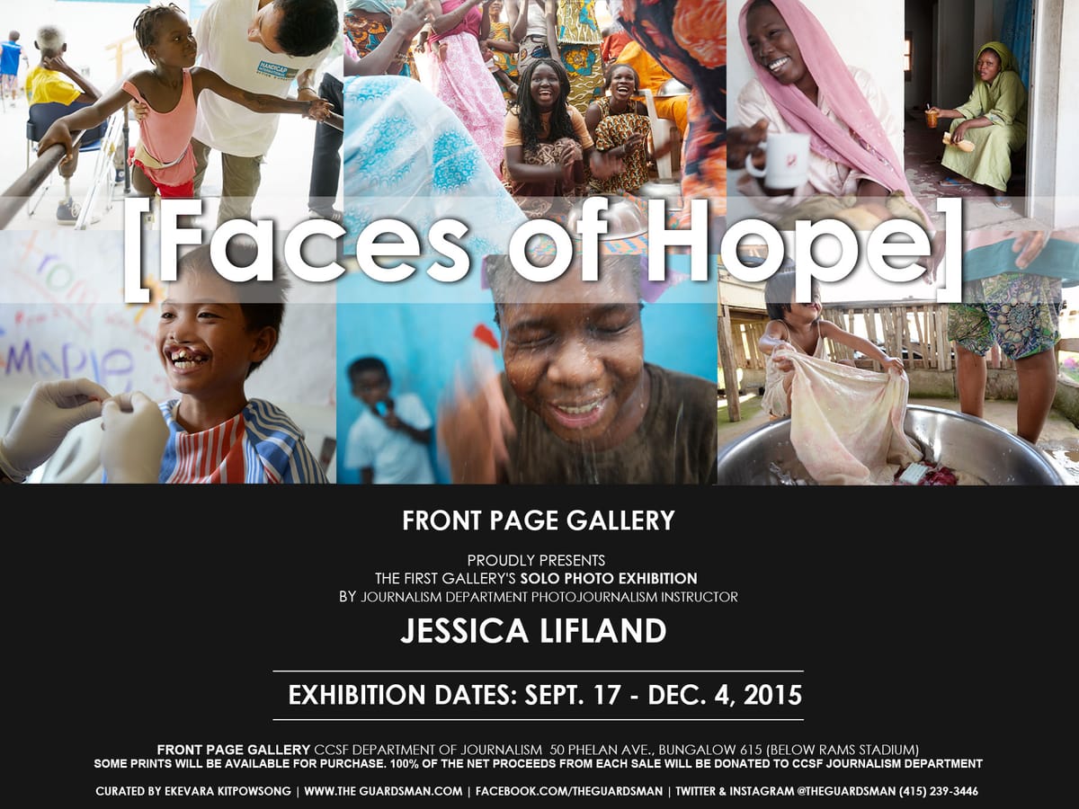 "Faces of Hope" Exhibition Dates: Sept. 17-Dec. 4, 2015 at Front Page Gallery