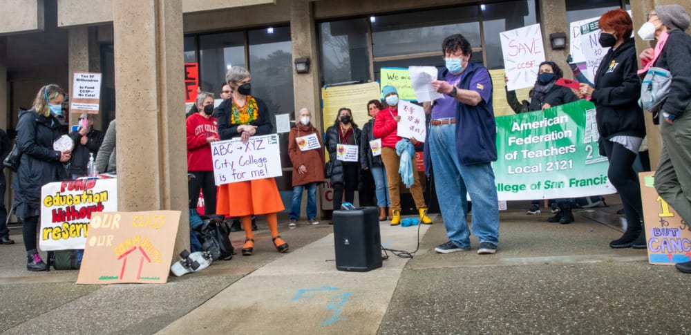 Faculty, Staff and Students Protest Layoffs with Day of Action Rally at City College