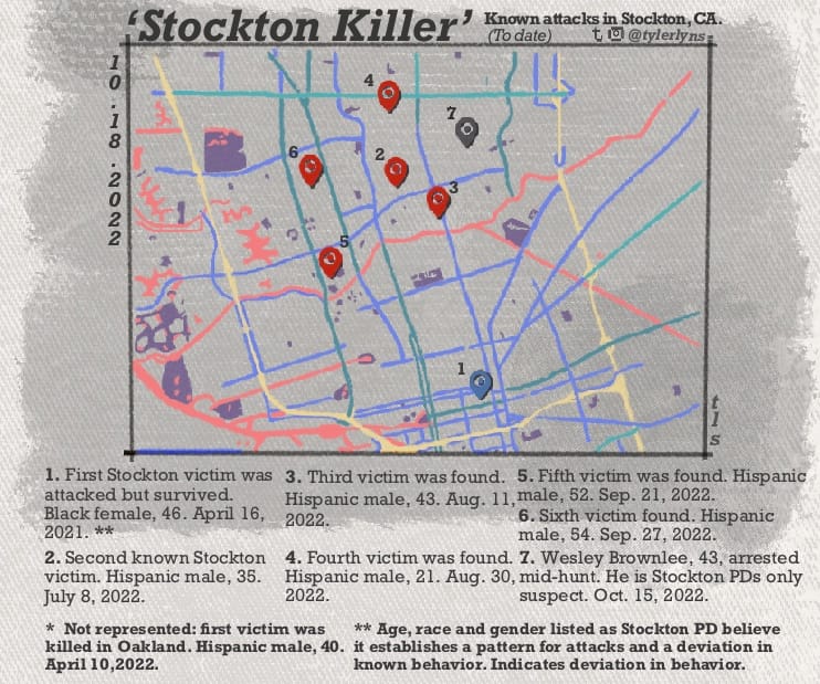 Arrested “mid-hunt”, Suspected Serial Killer Wesley Brownlee Charged In Stockton Murders