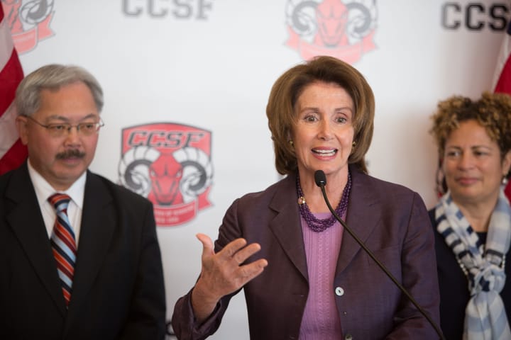Nancy Pelosi pays a visit to City College