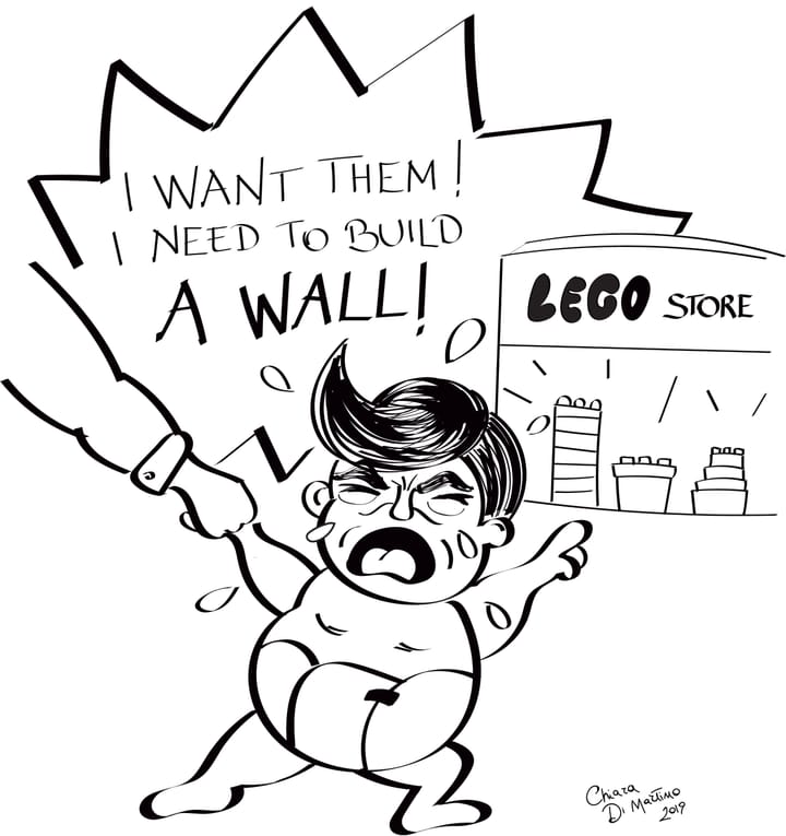 Trump pinned against the wall