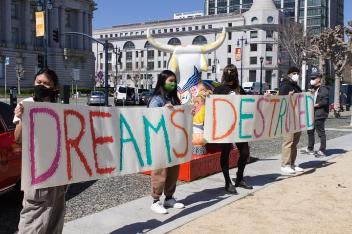 Local Union Members Rally at City Hall Protesting Estimated 60% Faculty Cuts