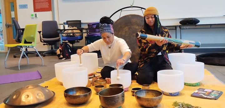 Breathwork and Sound Bath Offer Comfort to Students at Mental Health Event