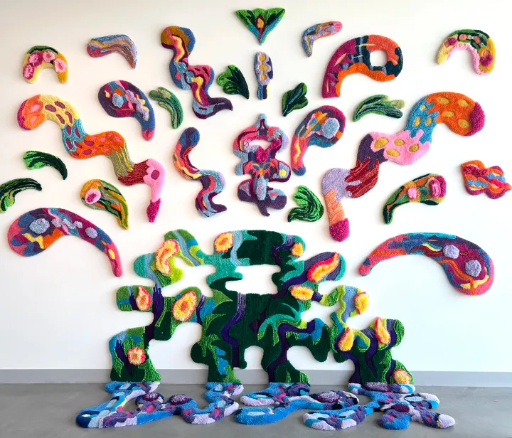 Jennifer Banzaca Paints with Yarn for "Vivid Visions"