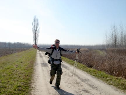 David Durandet in Tuscany, Italy during his 800-mile pilgrimage with his mother in 2007. They travelled from the border of Switzerland to Rome. PHOTO COURTESY OF DAVID DURANDET