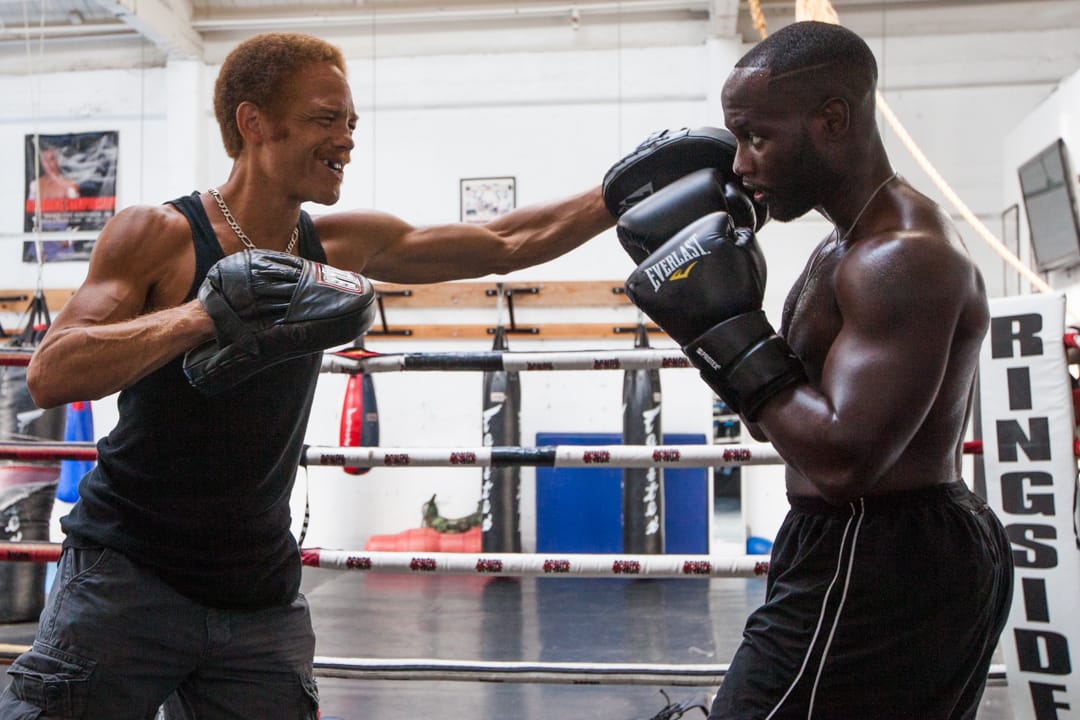 Paris Alexander trains Justin Malachi at Fight and Fitness on Wednesday, Sept. 3 at 123 S Van Ness Avenue. (Photo by Nathaniel Y. Downes)