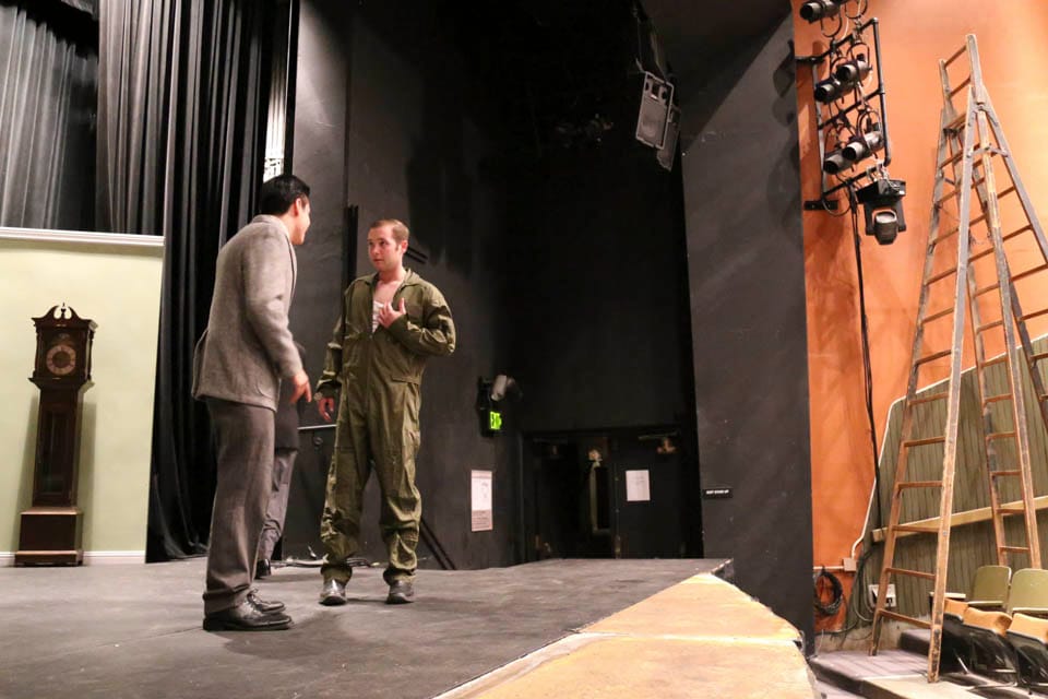 'Heaven Can Wait' protagonist, Andrew Tinsman, rehearses a scene in stage during the dress rehearsal at Diego Rivera Theatre on Nov. 5.
