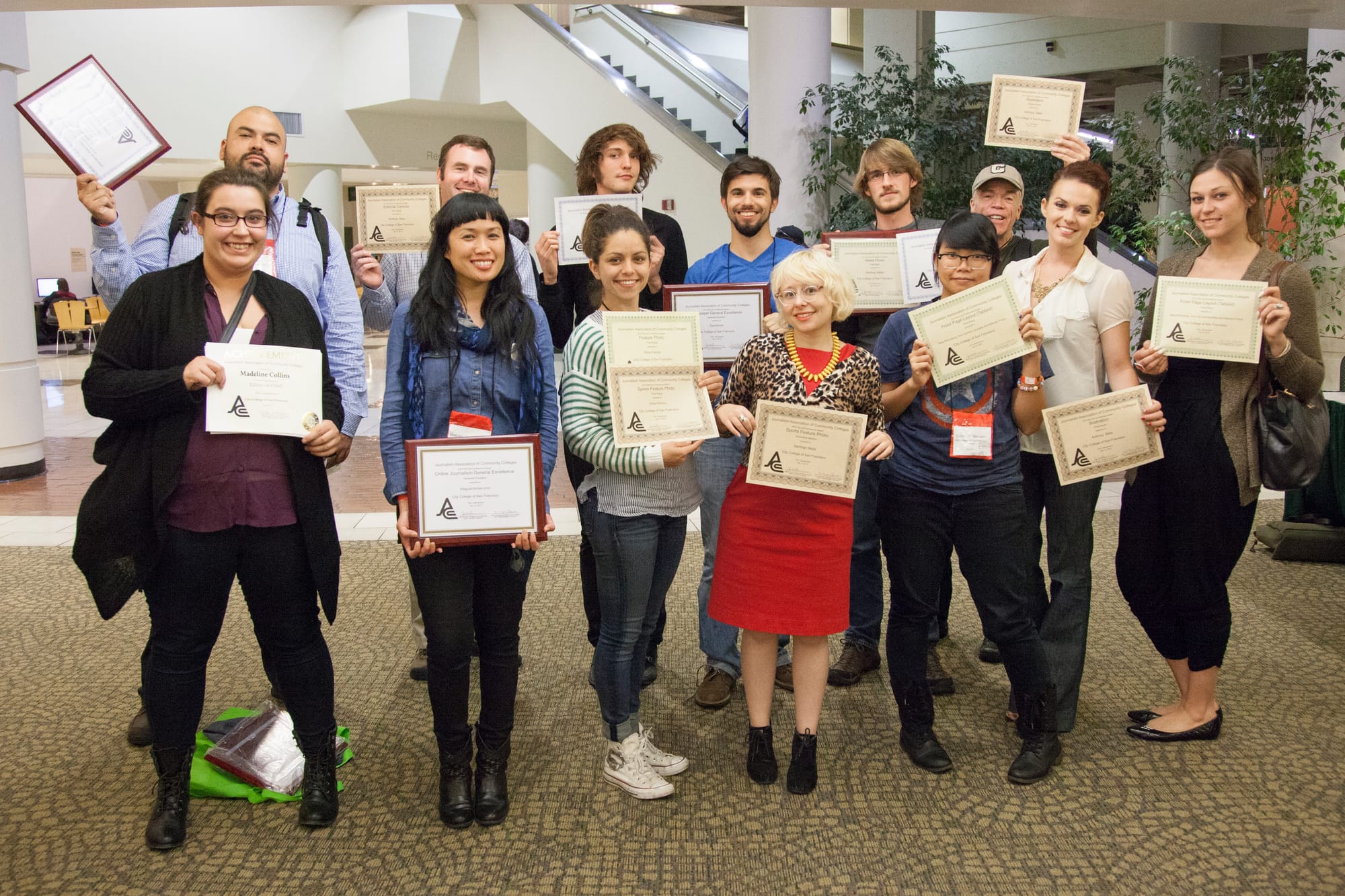 Journalism students from The Guardsman and Etc. Magazine in Fall 2014 win awards during the Journalism As¬sociation of Community Colleges Norcal Conference in Sacramento.