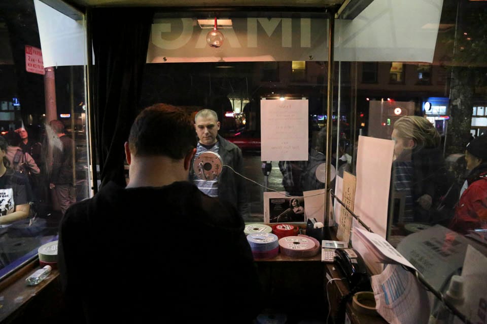 Movie goers line up at the Mission district’s Roxie Theater on the opening night of City College ’s 4th annual “Festival of the Moving Image” screening. Nov. 19. (Photo by Natasha Dangond)