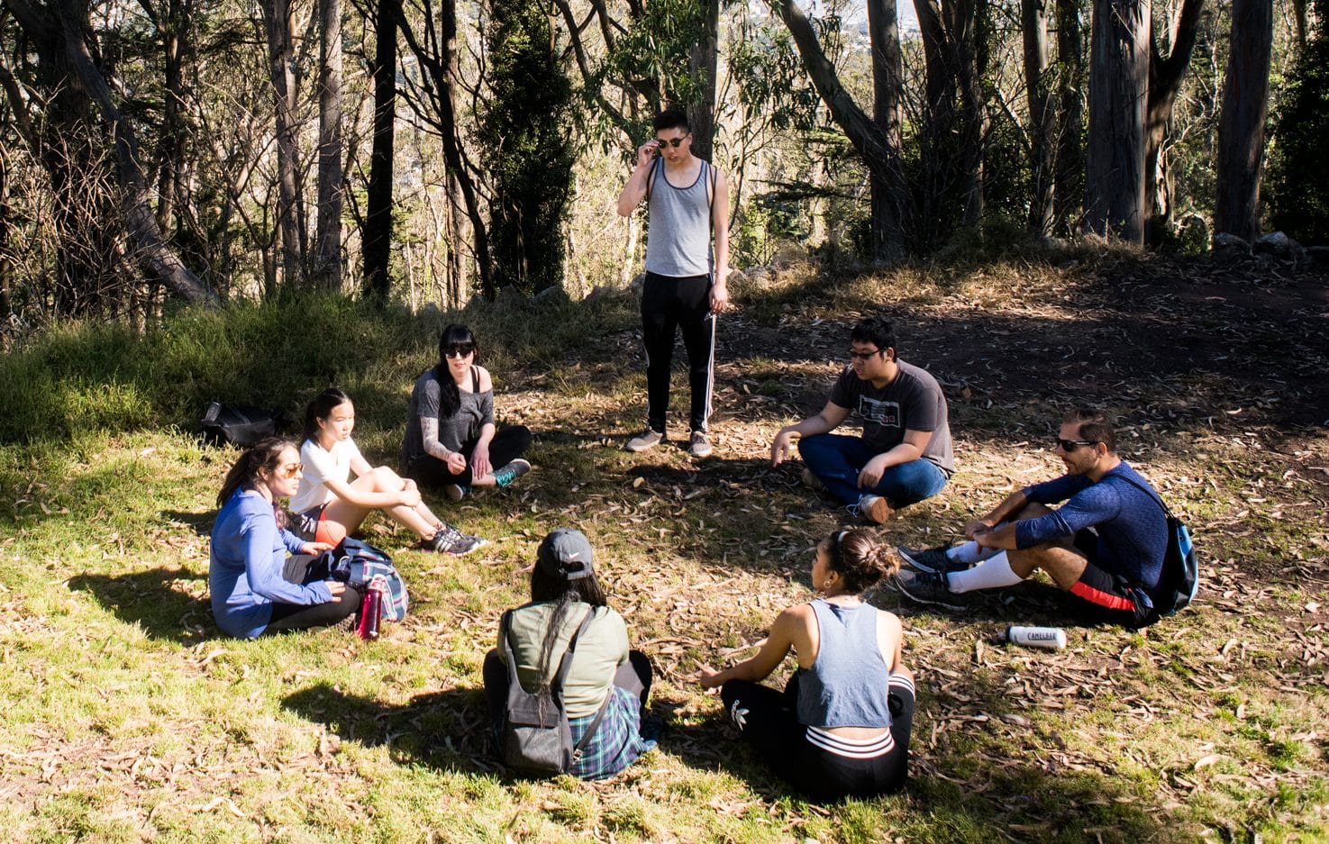 Group plays "Mafia" in Mt. Davidson on Oct. 8, 2016. Photo by Gabriela Reni/ The Guardsman.