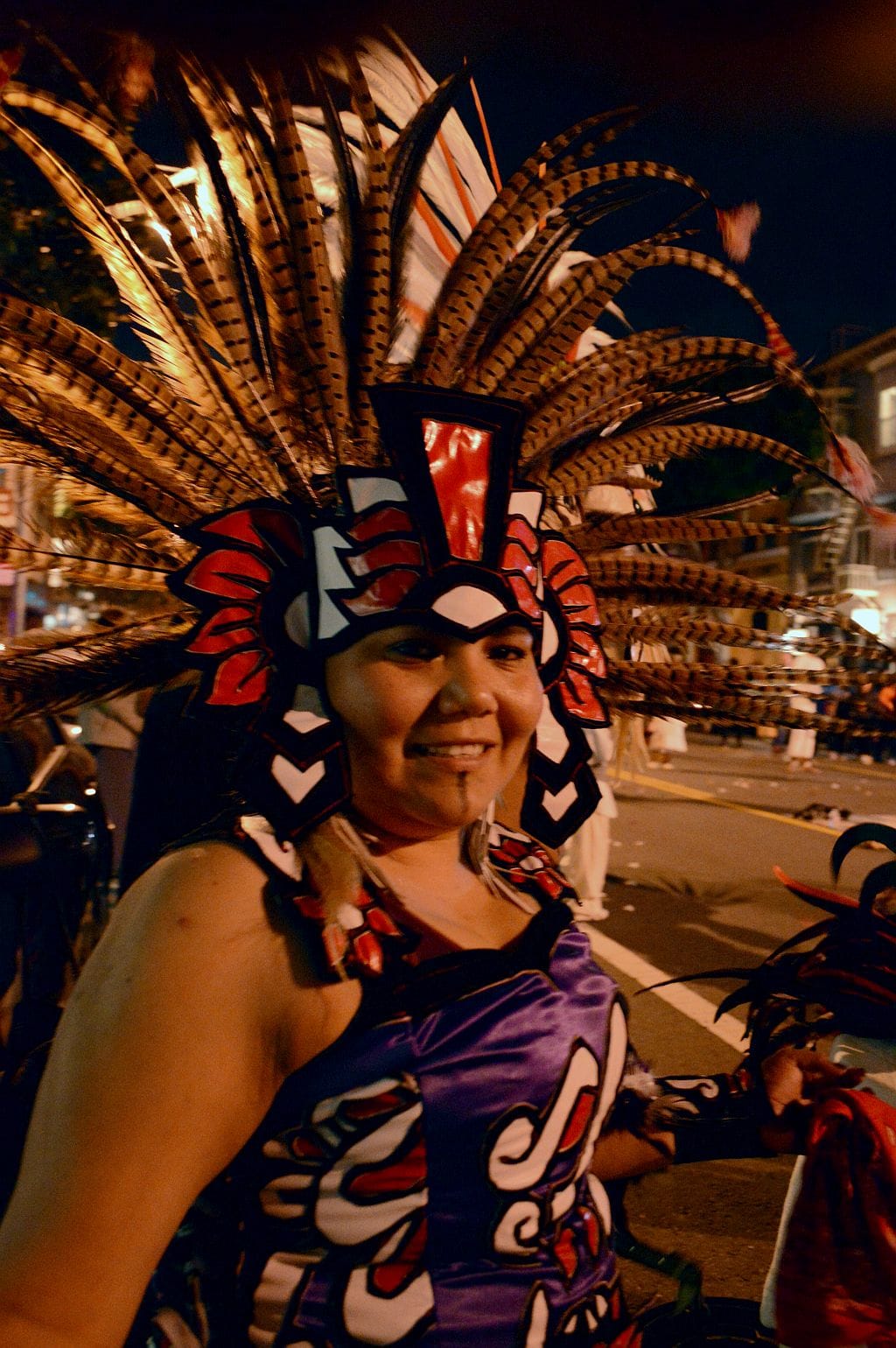 An Aztec dancer just before the celebration of Aztec New Year, dressed head to toe in traditional Aztec wear at City College’s Mission Campus. Mar. 11, 2017 (photo by Isela Vazquez, The Guardsman)