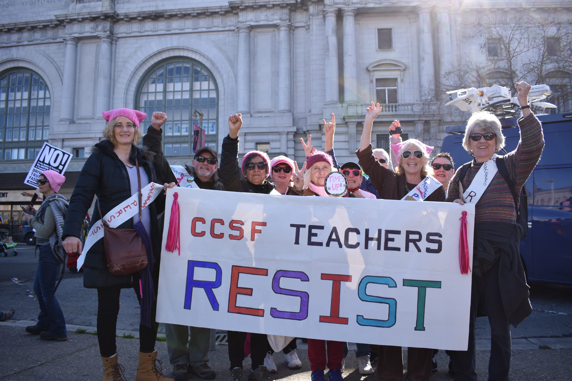 City College teachers protested in the Women's March in San Francisco on Jan. 20, 2018. Photo by Veronica Steiner/The Guardsman.