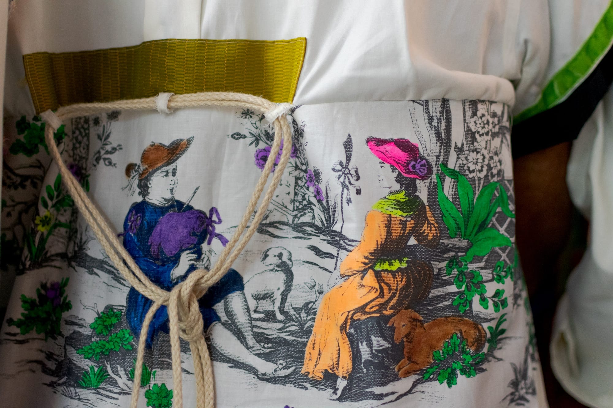 Ethel Revita's fills her artwork with bright, saturated blocks of color, as can be seen on the tunic for the Fabulate fashion show. Thursday, Sept. 20, 2018. Photo by Cliff Fernandes/The Guardsman 